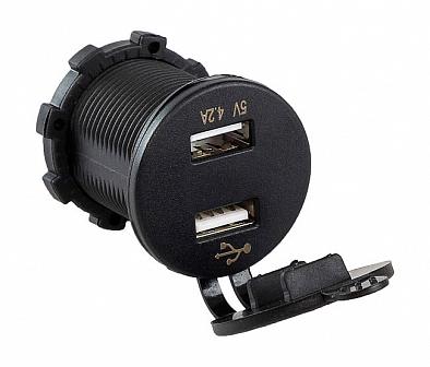 Изображение товара AES1118SUV Разъем врезной USB 2x5V/2.1+2.1А и цифровой вольтметр 5-30V (AES.Co, )