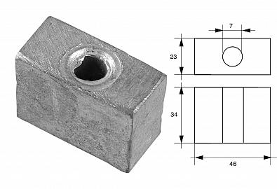 Изображение товара TH002 Анод цинковый для TOHATSU 50-140 л.с.   OEM: 3B7-60218-0 (E.Polipodio)