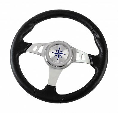 Изображение товара VN835001-01 Рулевое колесо SKIPPER, обод черный/спицы серебряные, Ø350мм (Volanti Luisi, )