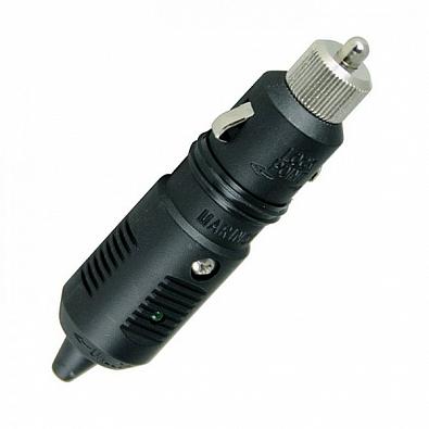 Изображение товара 12VPG-OEM-B Вилка прикуривателя 12V, влагозащищенная/со светодиодным индикатором/предохранителем/фик