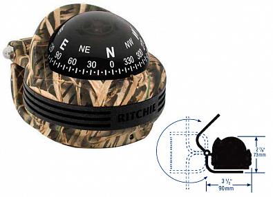 Изображение товара TR-31S Компас магнитный RITCHIE TREK на кронштейне, корпус камуфляж/черный циферблат, подсветка зеле