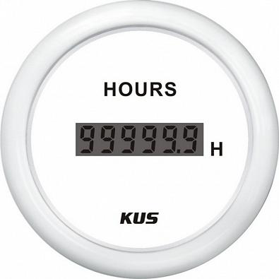Изображение товара KY39200 Счетчик моточасов цифровой 0-99999.9 ч, белый циферблат/ободок, Ø52 мм