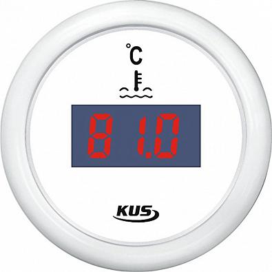 Изображение товара KY24300 Указатель температуры двигателя цифровой (25-120°C), белый циферблат/ободок, Ø52мм