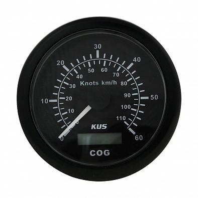 Изображение товара KY08211 Спидометр аналоговый с модулем GPS 0-60 узлов (0-110 км/ч), выносная антенна, черный цифербл