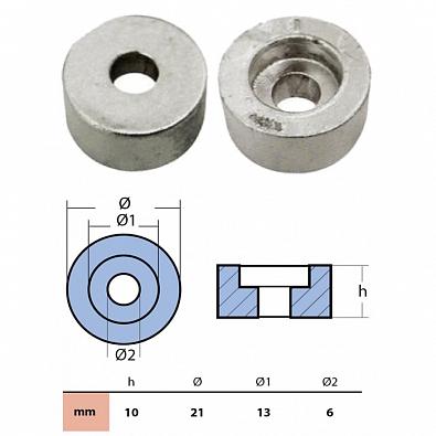 Изображение товара 01213MG Анод магниевый для SUZUKI DT9.9-30/DF2.5-300   OEM: 55321-87J00/55321-87J01 (TECNOSEAL)