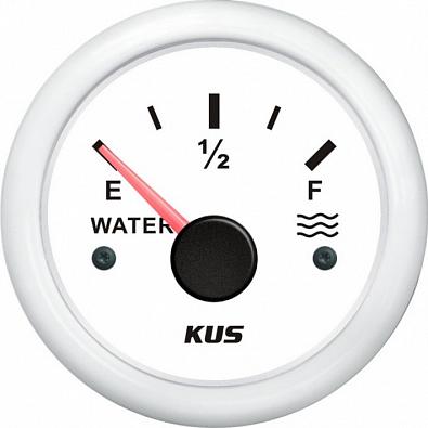 Изображение товара KY11300 Указатель уровня воды (0-190/240-33 Ом), белый циферблат/белый ободок, Ø52мм