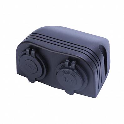 Изображение товара SK-DS6-1021/2023 Разъем USB Skipper 5В 3.1А и прикуриватель для крепления на приборную панель