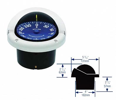 Изображение товара SS-1002W Компас магнитный RITCHIE SUPERSPORT, белый/подсветка зеленая 12V ()
