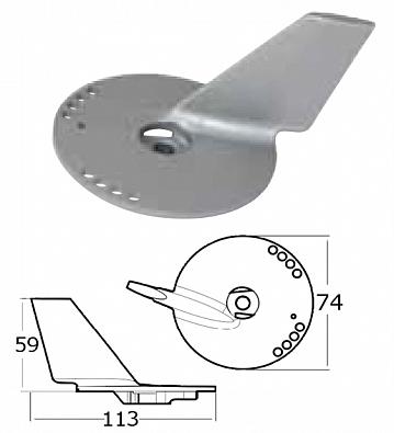 Изображение товара 43.272.85 Анод (Trim Tab) для SUZUKI DT90-100/DF60-70, Ø74мм   OEM: 55125-87E01 (Osculati)