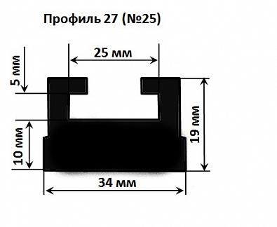 Изображение товара 627-66-80 Склиз для снегоходов YAMAHA, профиль 27 (№25), 1676мм, черный   OEM: 8JE-47421-00, 8JD-474