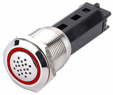 Изображение товара 80-511-0009-00 Зуммер 80дБ, красная подсветка, 12V/5A