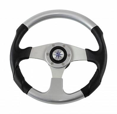 Изображение товара VN833001-93 Рулевое колесо EVO MARINE 2, обод черный/спицы серебряные, Ø330мм (Volanti Luisi, )