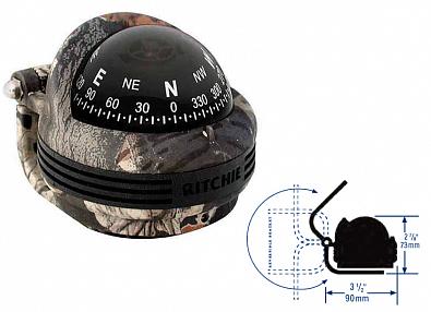 Изображение товара TR-31B Компас магнитный RITCHIE TREK на кронштейне, корпус камуфляж/черный циферблат, подсветка зеле