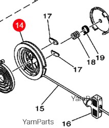 Изображение товара YA1-07501-21-08 Катушка намотки ручного стартера, генератора Yamaha EDA5000 (оригинал)