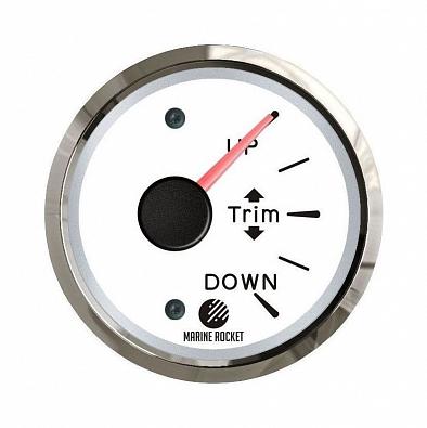 Изображение товара TMA0002WSMR Трим-указатель 0-190 Ом, белый циферблат, нержавеющий ободок, д. 52 мм, (Marine Rocket)