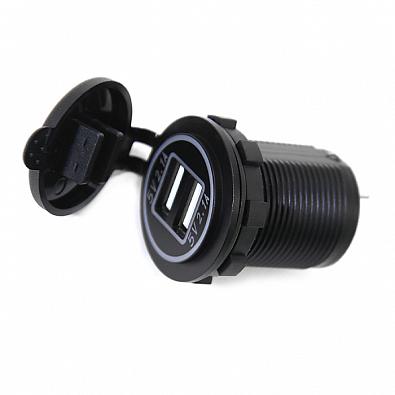 Изображение товара DS2013-H-4.2A-G Панель с двойным USB разъемом (5В4.2А (2.1А+2.1А) и зеленой подсветкой (NEKEKE)