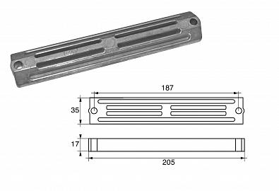 Изображение товара YA007 Анод цинковый для YAMAHA 60-90 л.с.   OEM: 6H4-45251-01 (E.Polipodio)