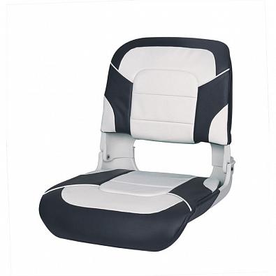 Изображение товара 75140WC Сиденье пластиковое складное ALL WEATHER HIGH BACK Seat с мягкой подложкой, белый/чёрный вин