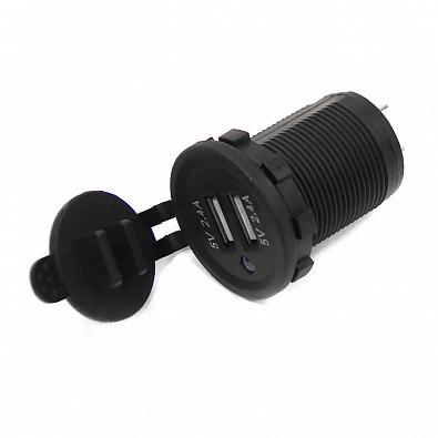 Изображение товара DS2013-4.8A Панель с двойным USB разъемом 12-24V (выход 5В4.8А (2.4А+2.4А))(NEKEKE)