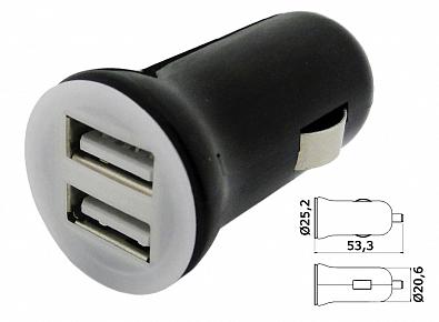 Изображение товара 14.517.09 Адаптер 2xUSB 5V/2.5A с предохранителем в гнездо прикуривателя 12/24V (Osculati, )