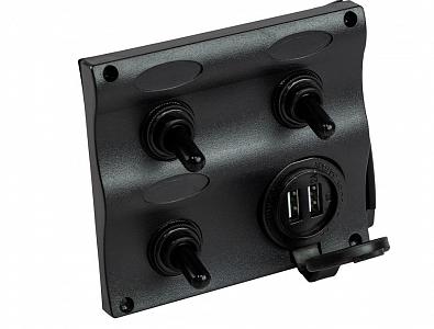 Изображение товара C91359 Панель переключателей (3 шт.) с USB разъемом (Easterner, )