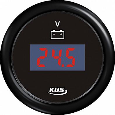 Изображение товара KY23200 Вольтметр цифровой 8-32V, черный циферблат/красные цифры/черный ободок, Ø52мм