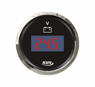 Изображение товара KY23000 Вольтметр цифровой 8-32V, черный циферблат/нержавеющий ободок, Ø52мм