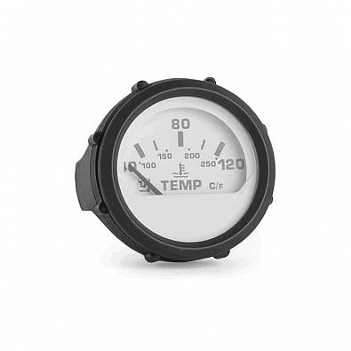 Изображение товара 60550U Указатель температуры воды (40-120°C), белый циферблат/черный ободок, 12/24V, Ø52мм (UFLEX, )