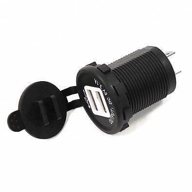 Изображение товара DS2013-2 Панель с двойным USB разъемом 12-24V (выход 5В3.1А (2.1А+1А))(NEKEKE)