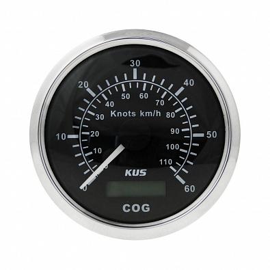 Изображение товара KY08011 Спидометр аналоговый с модулем GPS 0-60 узлов (0-110 км/ч), выносная антенна, черный цифербл