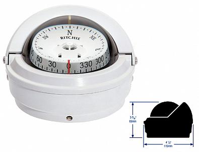 Изображение товара S-87W Компас магнитный RITCHIE VOYAGER, белый/подсветка зеленая 12V ()