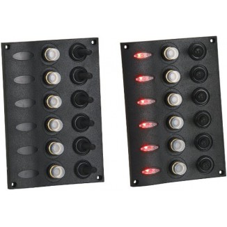 Изображение товара C91346LED Панель бортового питания, диодная индикация, 6 переключателей, 116х168мм ()