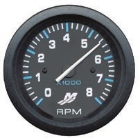 Изображение товара TACHOMETER, (0-8000 RPM) Black Face, Blue Graduation, Black Bezel