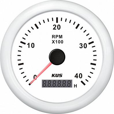 Изображение товара KY07303 Тахометр 4000 об/мин со счетчиком моточасов (WW), SR:0.5-250 (KUS)