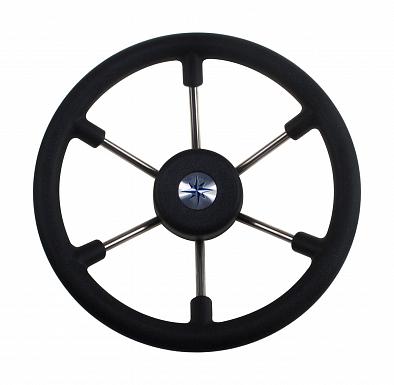 Изображение товара VN7330-01 Рулевое колесо LEADER TANEGUM, обод черный/спицы серебряные, Ø330мм (Volanti Luisi, )