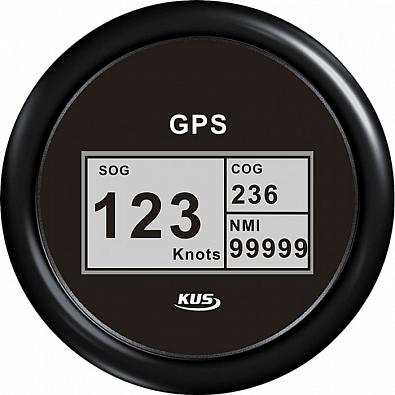 Изображение товара KY08213 GPS-спидометр цифровой, выносная антенна, черный циферблат/черный ободок, Ø85мм