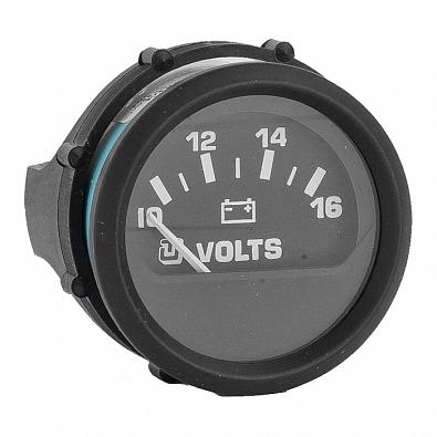 Изображение товара 60529W Вольтметр 10-16V, черный циферблат/черный ободок, Ø52мм (UFLEX, )