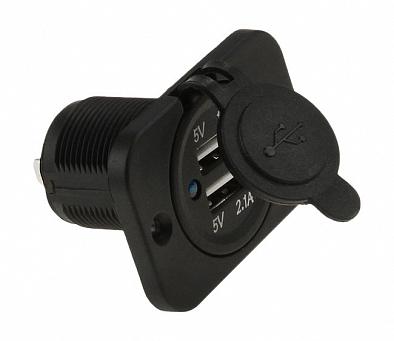 Изображение товара AES1118SU213 Разъем врезной USB 5В 3.1А на панели, 1x5V/1A+1x5V/2.1A (AES.Co, )