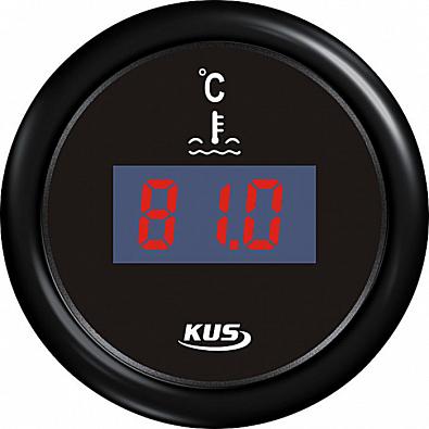 Изображение товара KY24200 Указатель температуры двигателя цифровой (25-120°C), черный циферблат/ободок, Ø52мм