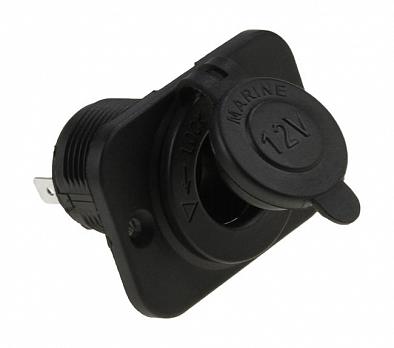 Изображение товара AES1118SP111 Разъем прикуривателя на панели (врезной), 12-24V/15A, чёрный (AES.Co, )