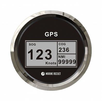 Изображение товара SMDGPS002BSMR GPS-спидометр электронный, черный циферблат, нержавеющий ободок, выносная антенна, д.