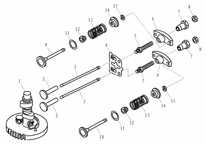 Схема узла Распределительный Вал И Клапаны (Camshaft And Valves)