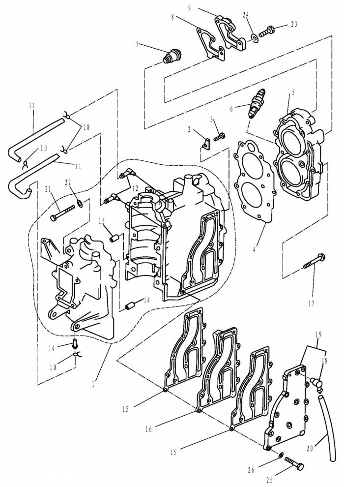 Схема узла Цилиндры И Картер (Cylinder / Crankcase)
