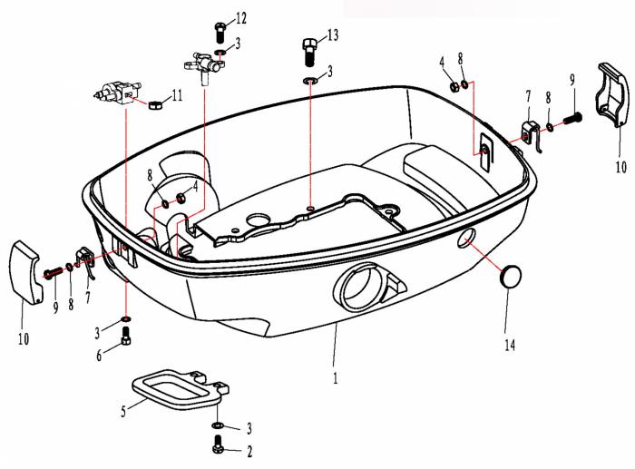 Схема узла Нижний Поддон (Bottom Pan)