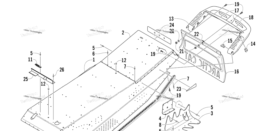 Схема узла Туннель И Задний Бампер