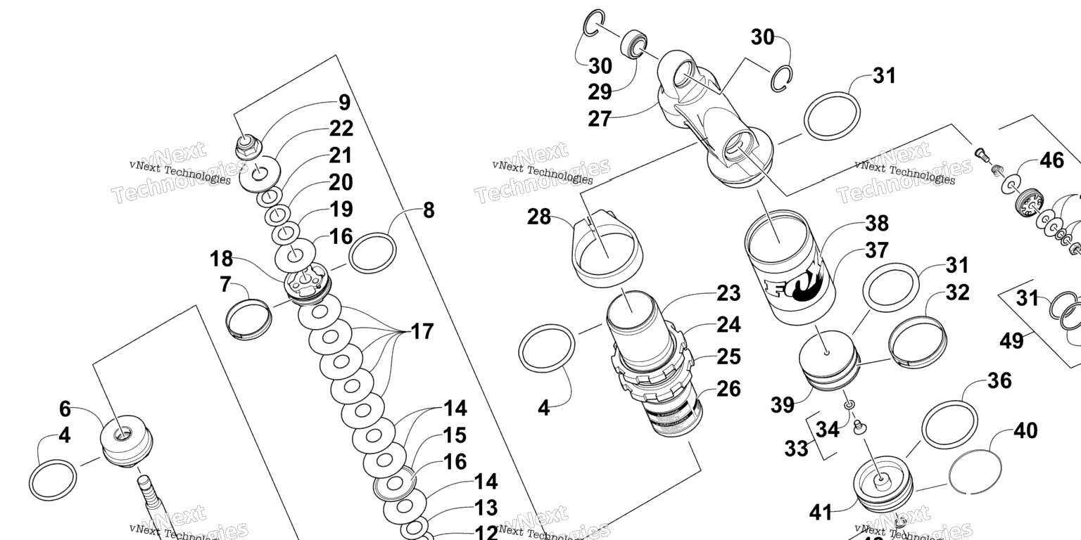 Схема узла Задний Амортизатор Переднего Рычага Подвески