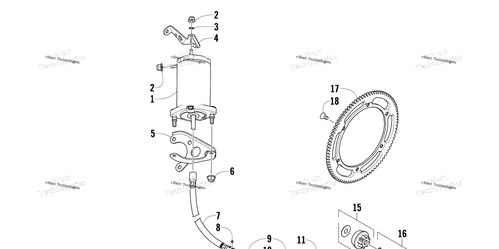 Схема узла Сборка Стартера Flex-Drive