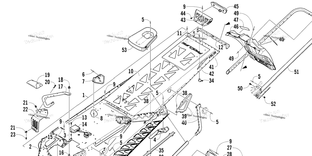 Схема узла Туннель, Задний Бампер И Сборка Снега