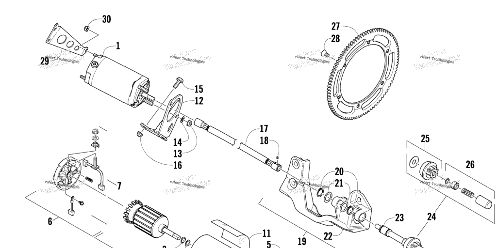 Схема узла Сборка Стартера Flex-Drive