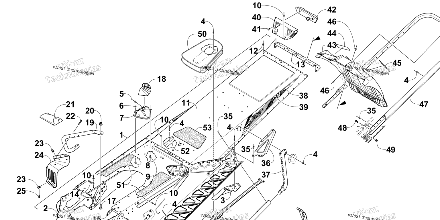 Схема узла Туннель, Задний Бампер И Сборка Снега